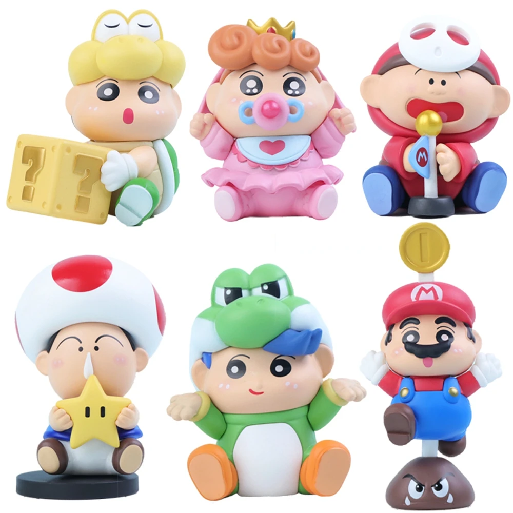 

10CM Nohara Shinnosuke Figure Cos Mario Crayon ShinChan Anime Animation Model Toys Gifts Collection Decoration Ornaments PVC