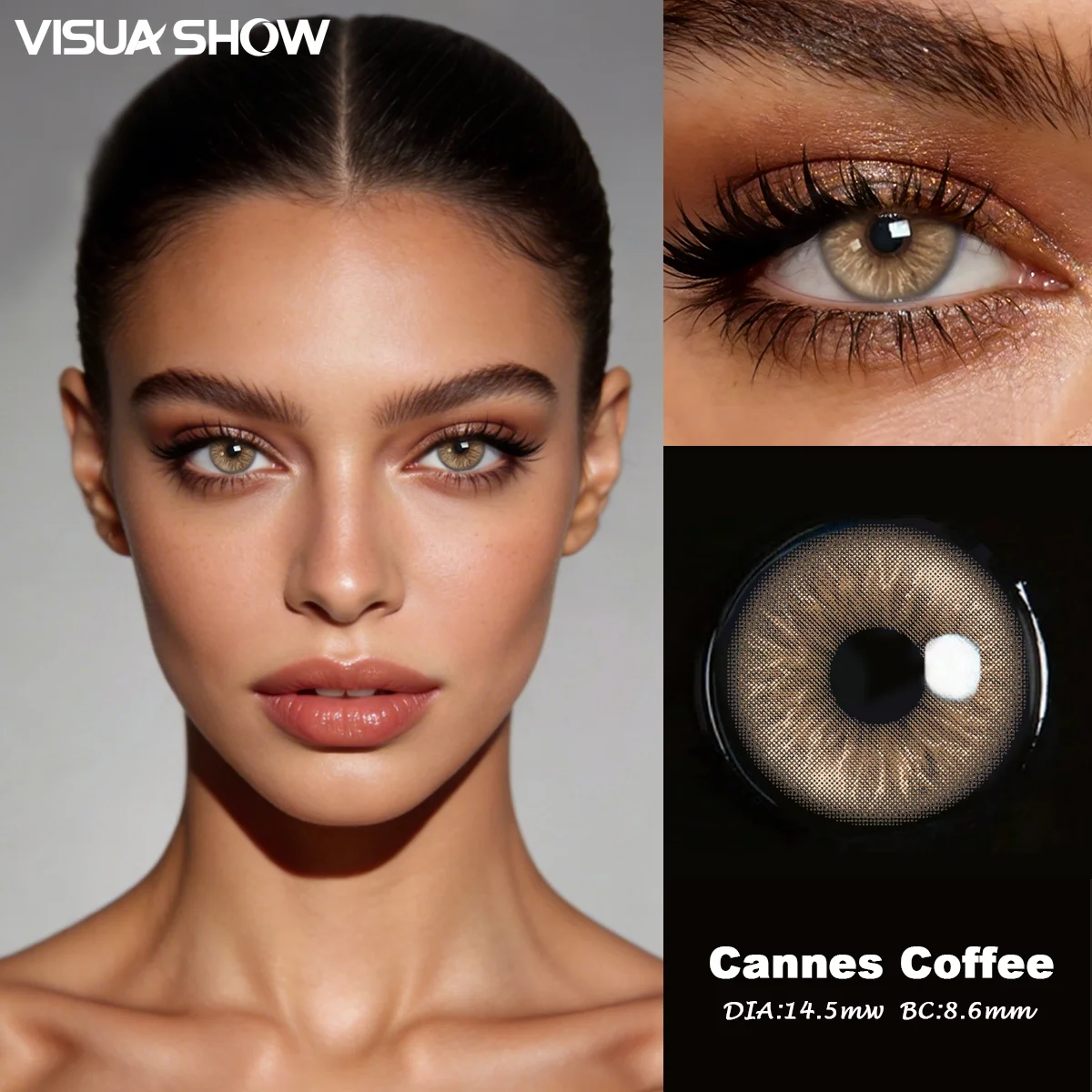 Visuashow 1 Paar Farbige Kontaktlinsen mit Starke fur Augen Make up Halbjahrlich Einweg 14.5mm Geeignet fur Taglichen Gebrauch Termine und Feste Vergrossern die Augen Perfekt fur Halloween Kostume und Cosplay – Detail 7