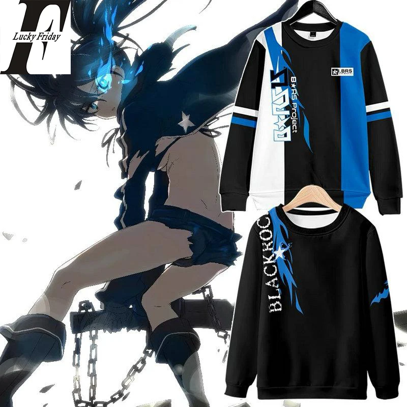 BLACK ROCK SHOOTER Cosplay Anime Game 3d Hoodies Pullover Men Women Capless Sweatshirts Tops Long Sleeve O-neck Hoodie Plus Size