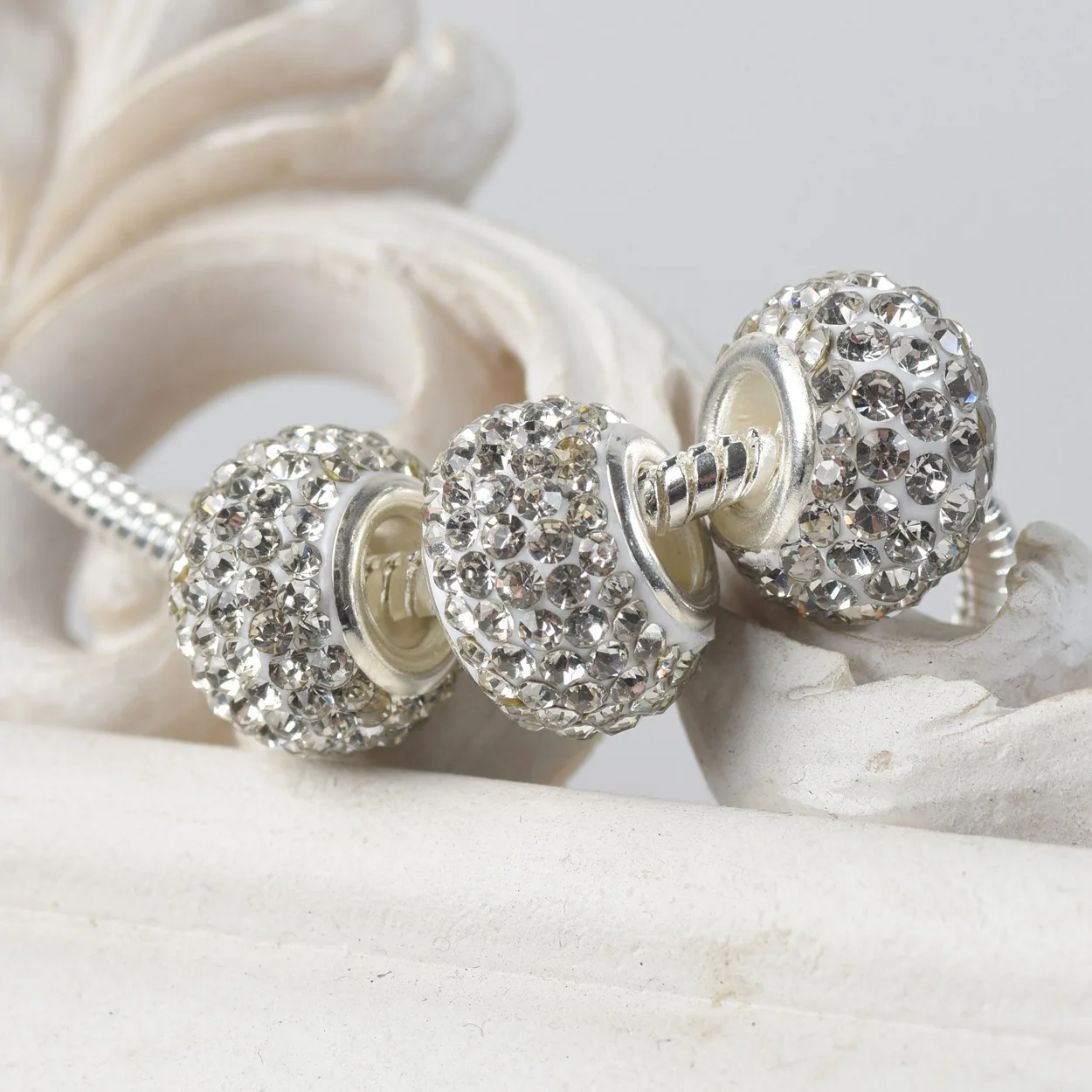 5 stücke 13mm runder Ton 5-reihige Strass steine großes Loch Perlen für Schmuck machen europäische Charms Armband DIY