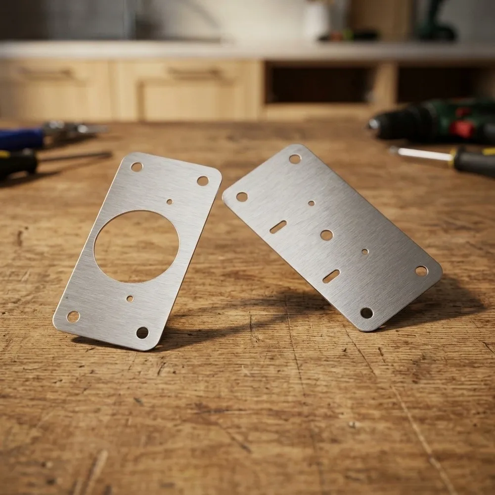 Cabinet Hinge Mounting Area Repair Plate Stainless Steel for Cupboard Doors Door Panel Fixing and Hinge Load Distribution