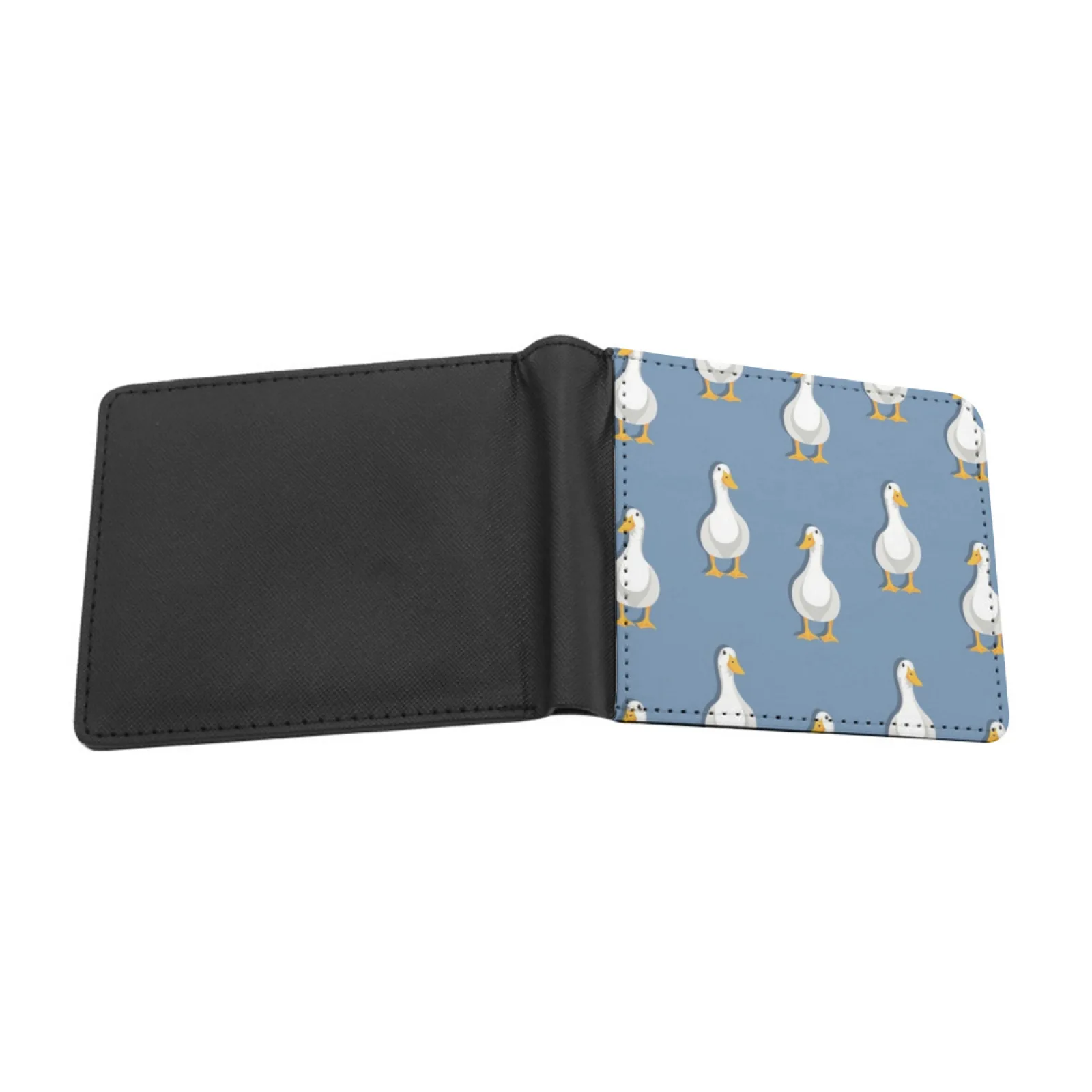 Ducky Duck Men's Wallet Pu Leather Wallet Multifunction Credit Card Purse Duck Ducks White Duck Orange Beak Lovely Duck