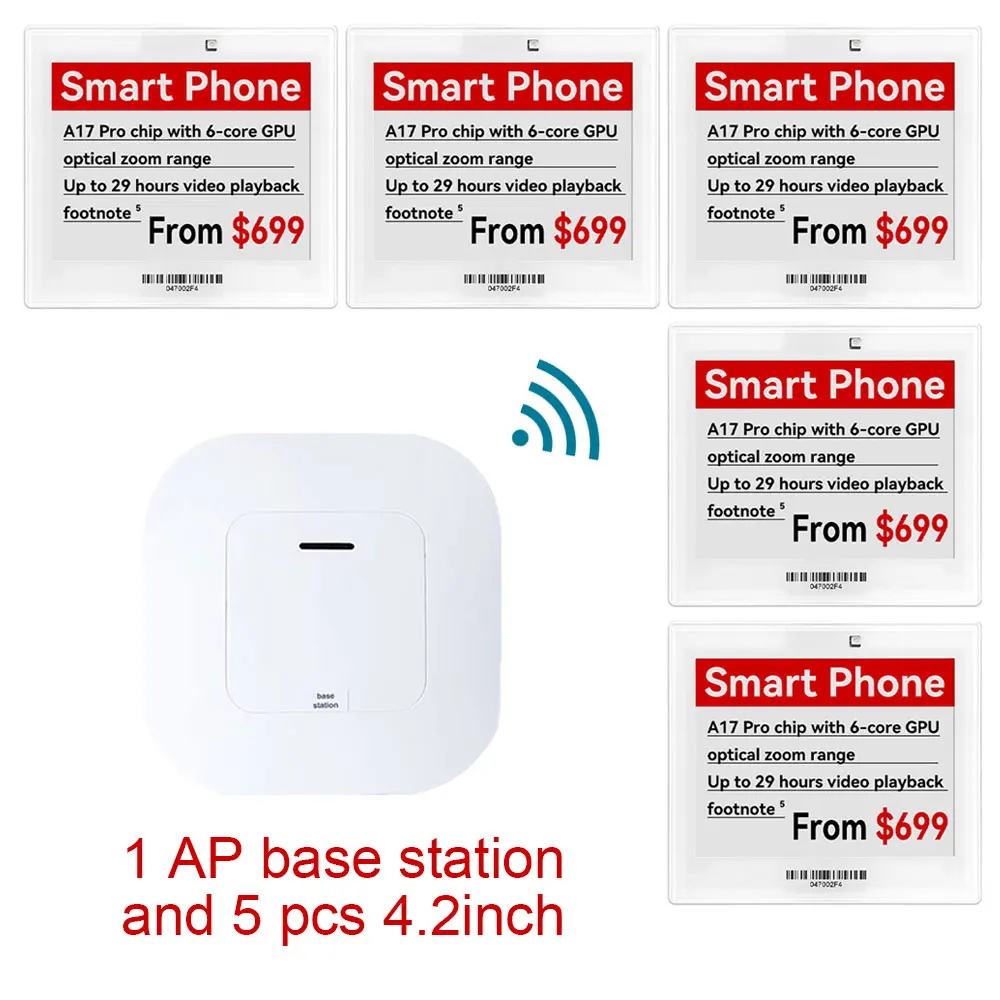 Etichetta elettronica per scaffale da 4,2 pollici Cartellino del prezzo E-paper Display per schermo E-Ink Sistema digitale ESL per negozio di catene di magazzini di supermercati