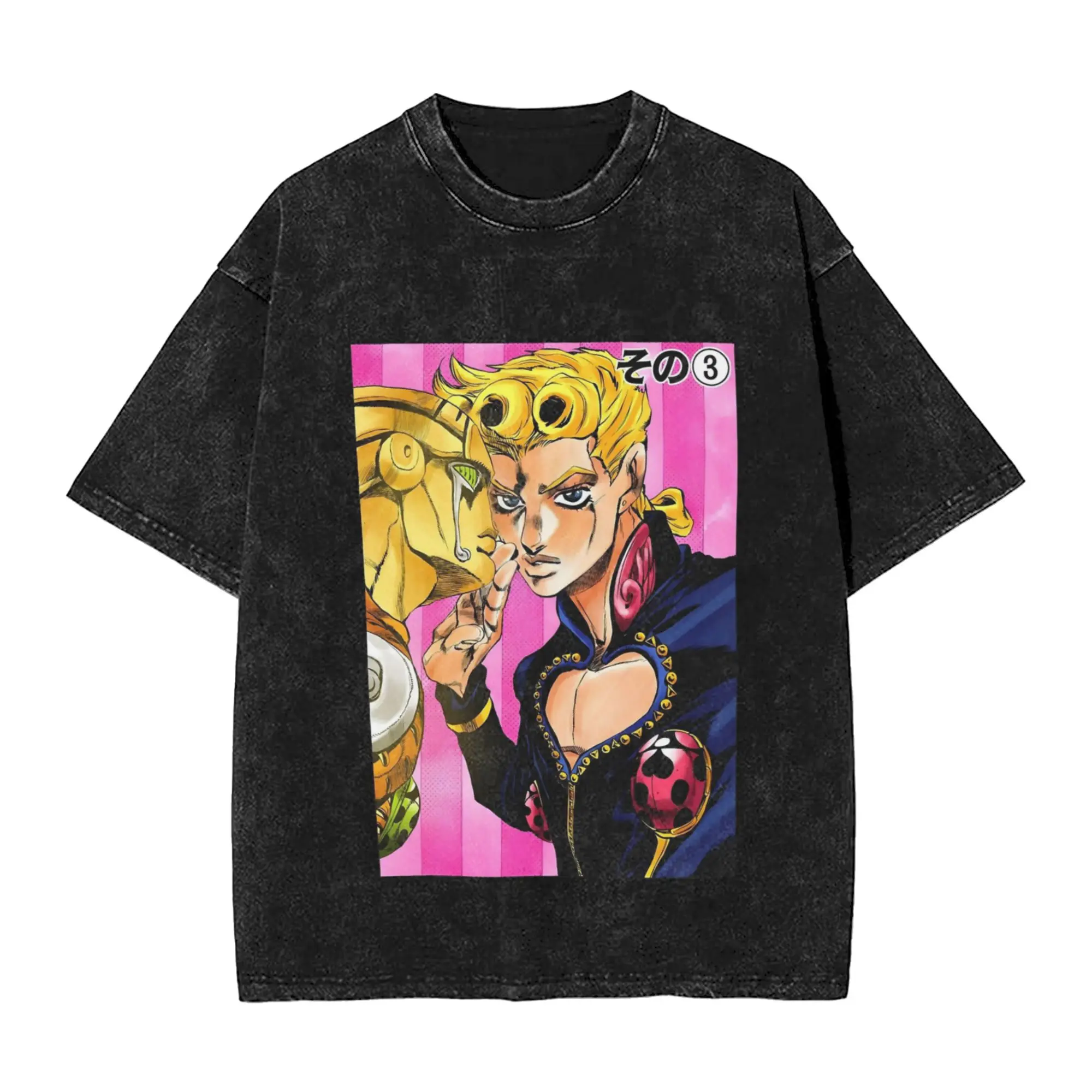 

Забавная футболка в стиле аниме JJBA Jolyne Cujoh Stone Ocean, мужская футболка с круглым воротником, 100% хлопок, стираная футболка, футболки с короткими рукавами, одежда