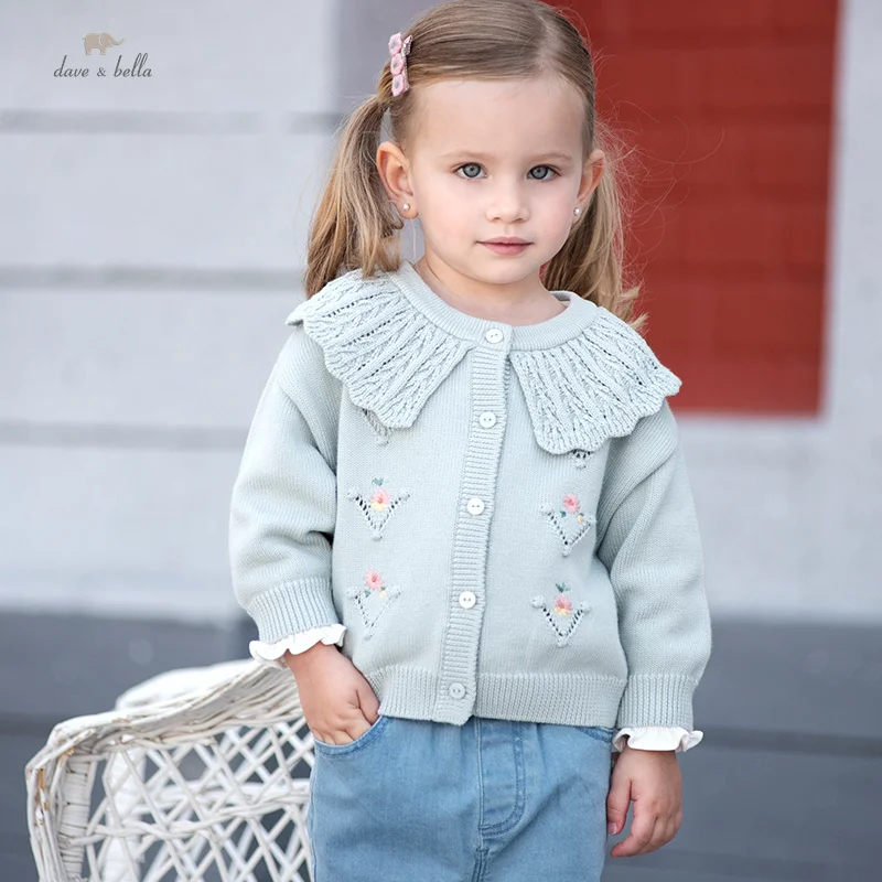 Dave Bella Children's Girl's Autumn Fashion Casual Classy Sweet Cardigan Knit Overcoat Tops Outdoors Sports DB3236234