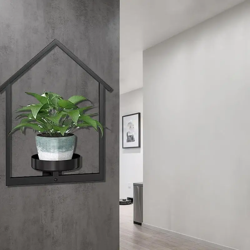 Wall Mounted Plant Stand Planter Bracket Flower Pot Shelves Thick Space Saving Garden Home Decoration For Living Room Garden