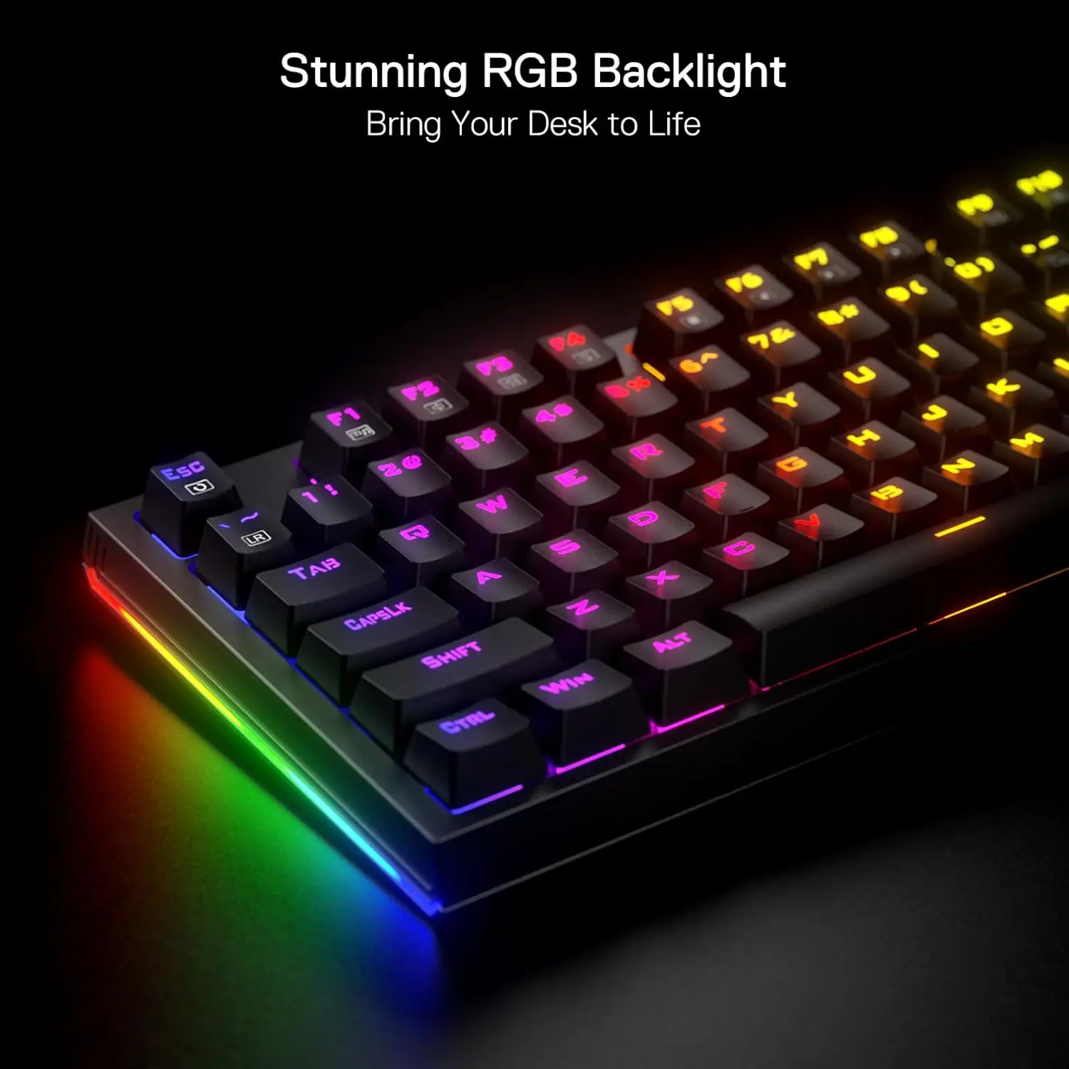 Redragon K670 RGB Backlit Gaming Keyboard, 104 Keys Hot-Swap Mechanical Keyboard, Upgraded Socket, Quiet Linear Red Switch