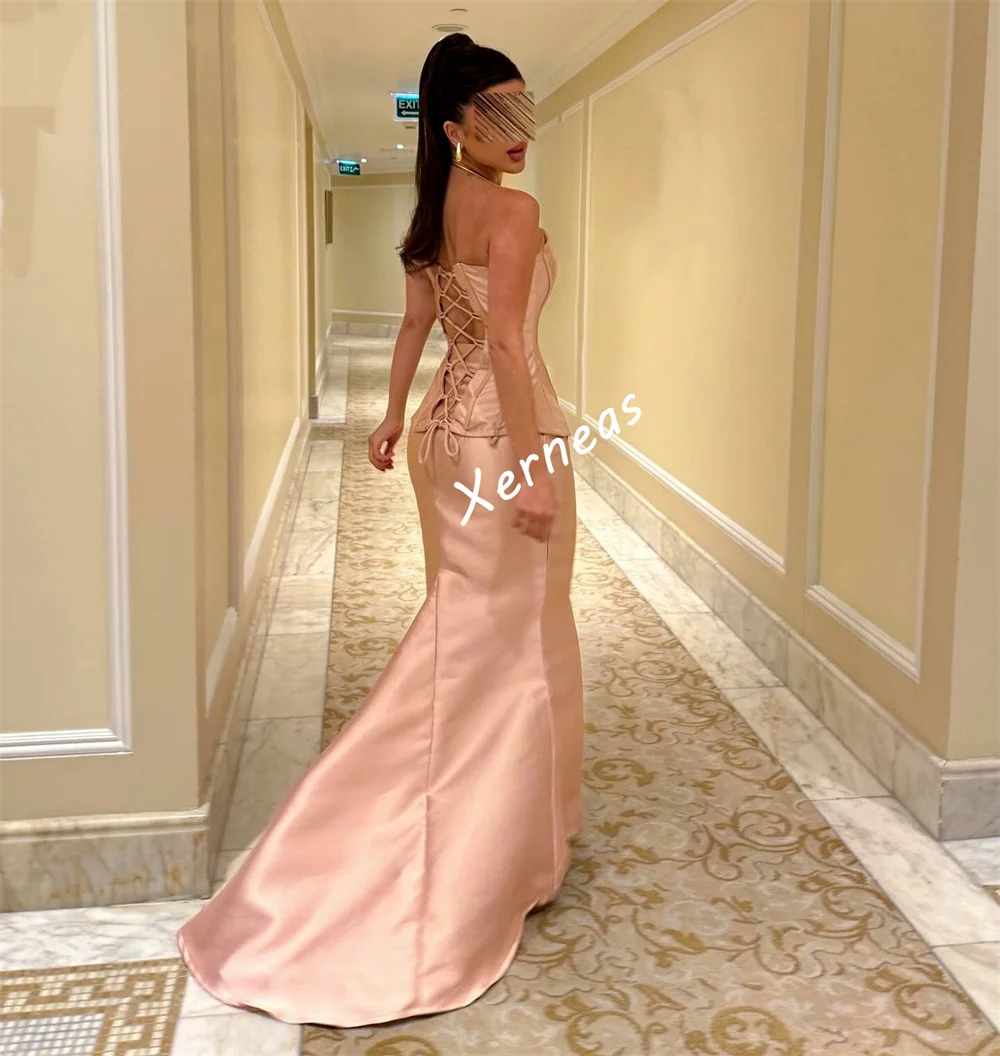 تخصيص Charmeuse الطية شال ثوب مسائي الحبيب الرقبة مزاجه حورية البحر مفصل مناسبة أنيقة الطرف