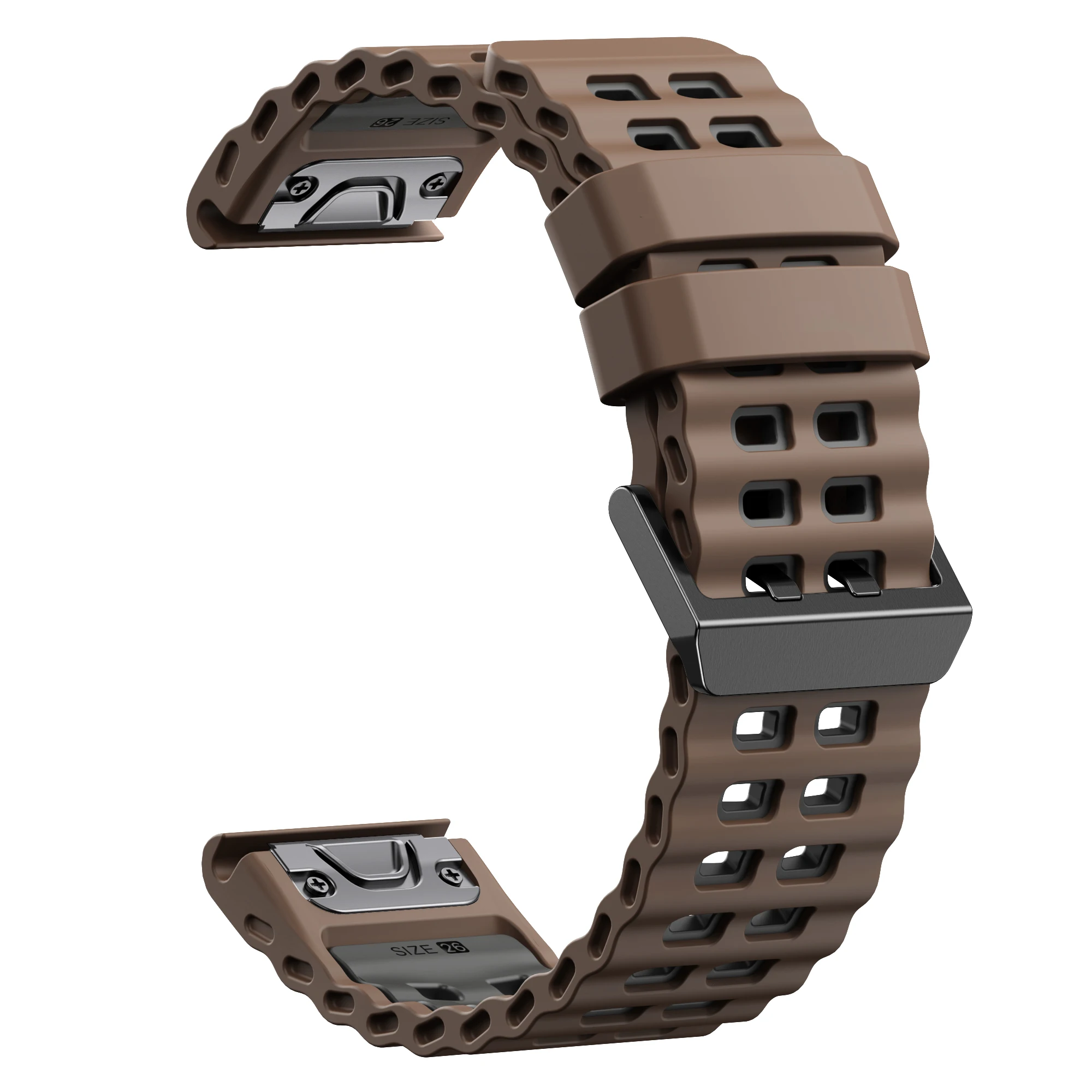 Marine Zweifarbiges Schnellverschluss-Silikon-Uhrenarmband mit 316SS-Schnalle für Garmin Fenix 5-8, Tactix, Epix Pro, Instinct – Detail 14