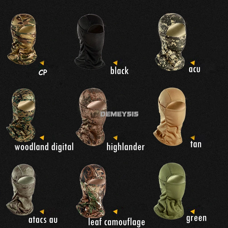 Tactical Camouflage Balaclava Mask Breathable Paintball Combat Headgear Full Face Mask Shooting Hunting Bandana Hood Headwear