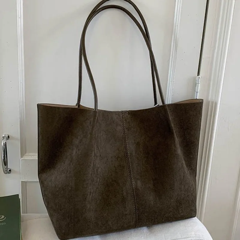 

Simple Suede Tote Bag for Woman Large Capacity Shopping Bags Class Bag for Girl Designer Bags Female Bags Bolsas Femininas Sac