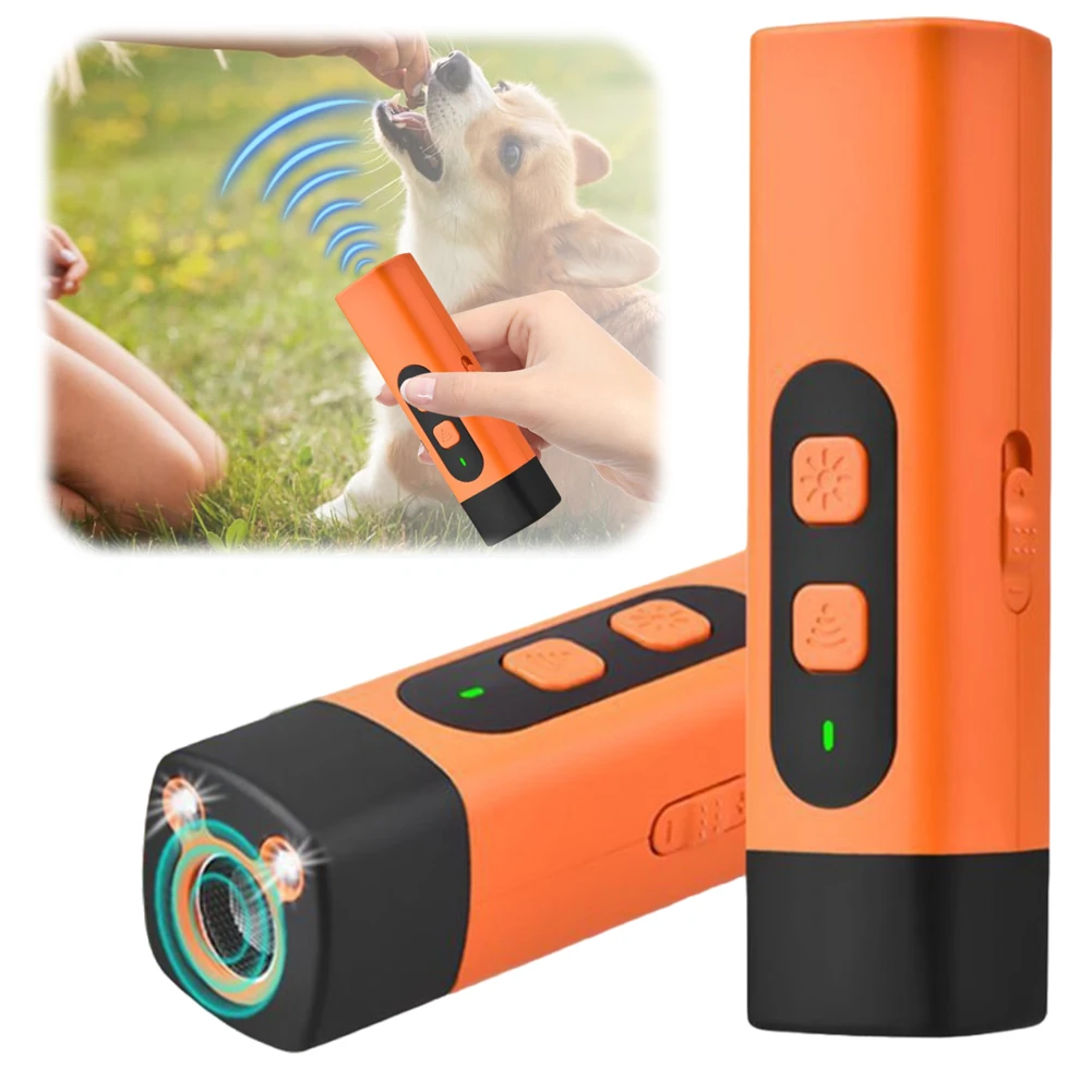 800mAh Anti Barking Device Single Press Ultrasound Flashlight Portable Dog Bark Deterrent Device for Dog Training Tool