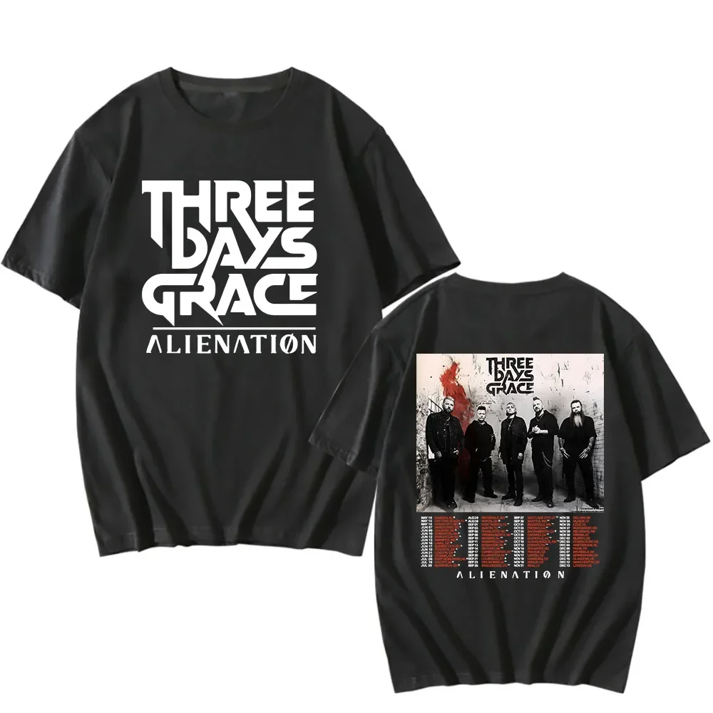 

Уличная одежда унисекс ALIENATION TOUR 2025 ФУТБОЛКА THREE DAYS GRACE Футболки с графическим принтом Повседневная мужская футболка с коротким рукавом Футболка с принтом