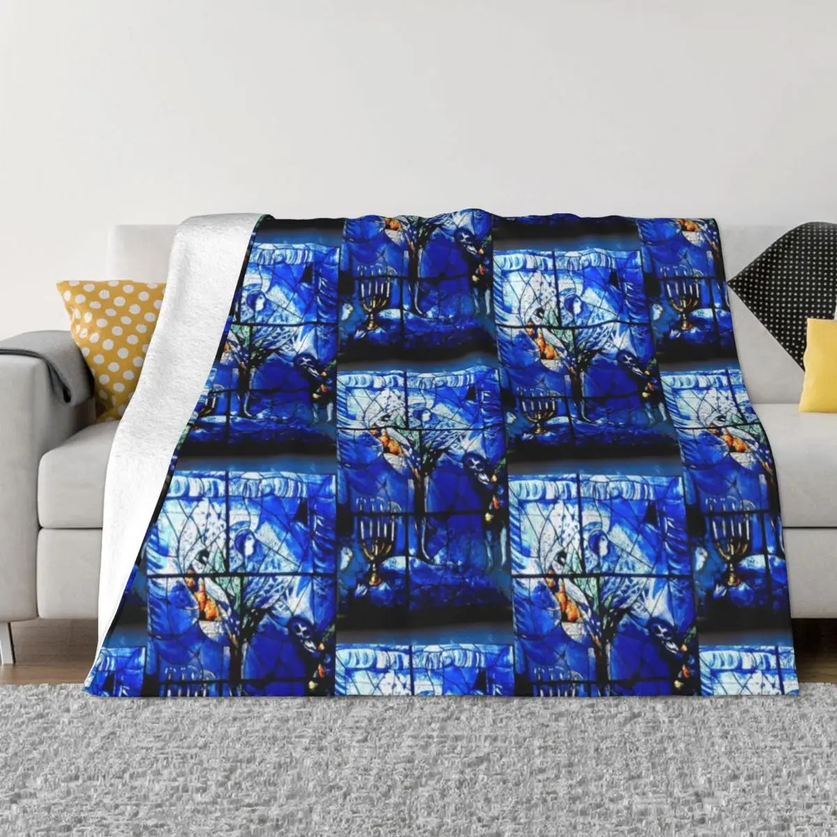 Marc Chagall glass panel Throw Blanket Fluffys Large Comforter Blankets