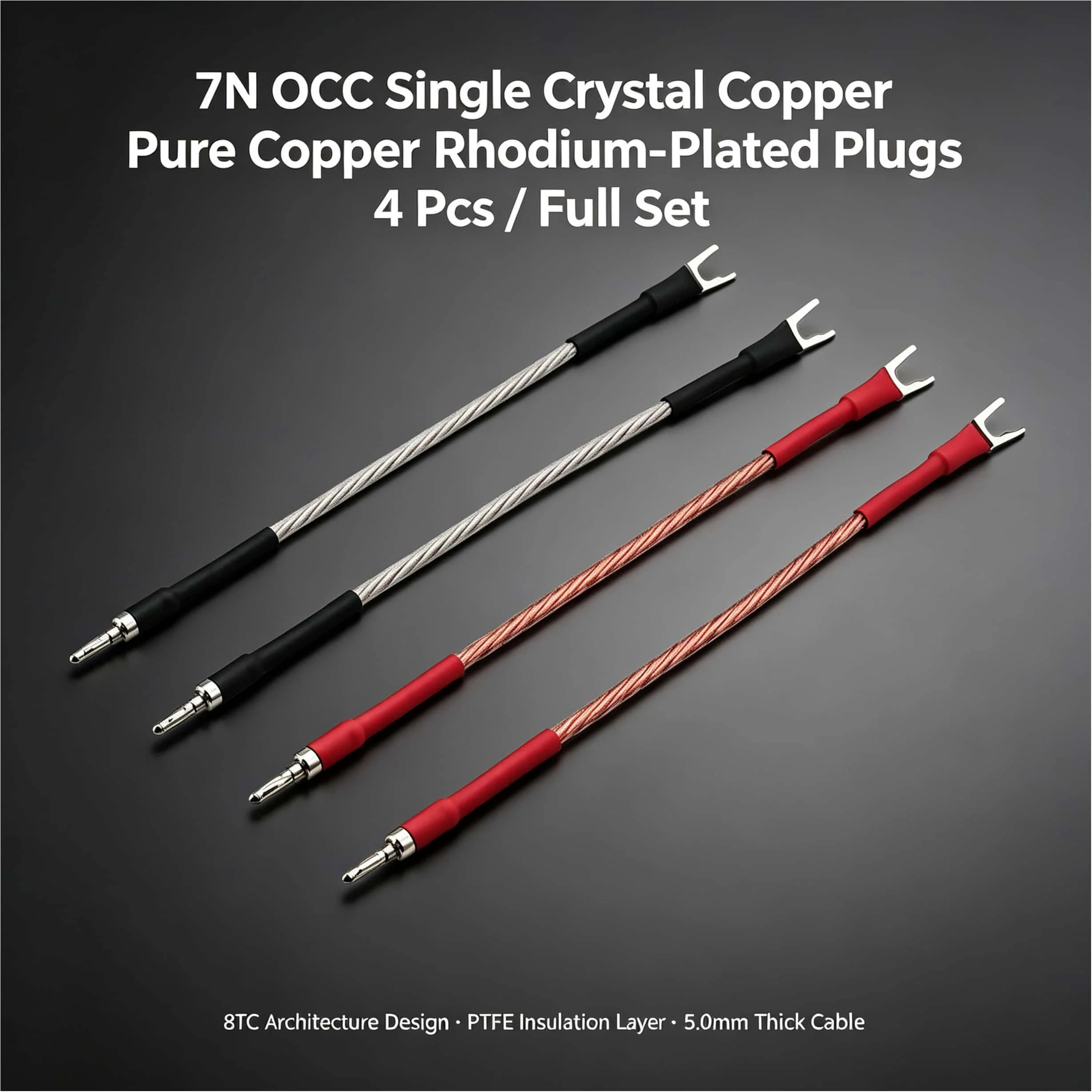 8TC OCC Pure Copper Speaker Bridge Cable Jumper Over Machine Line Speaker Audio Cable with Banana Y Sapde Plug