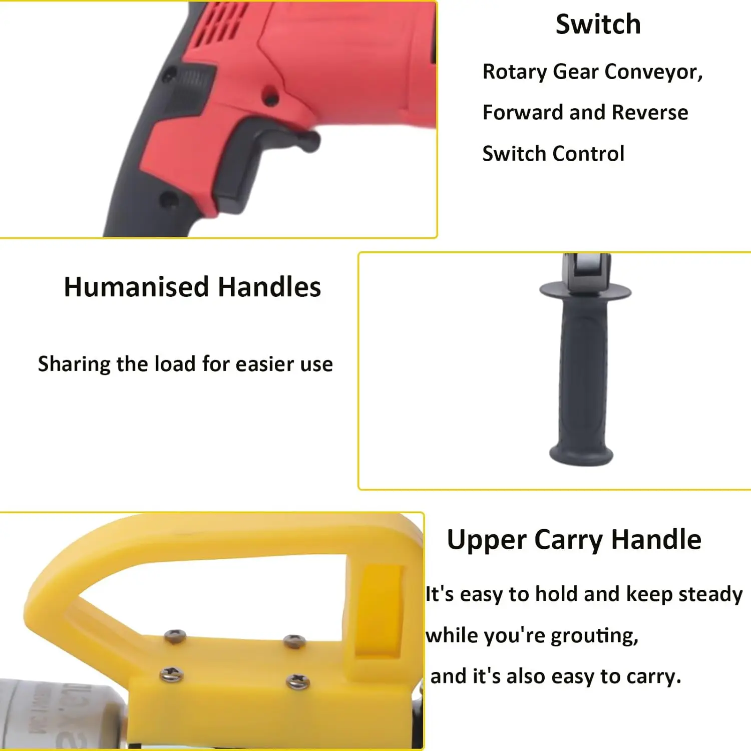 Pistolet électrique pour coulis en acier inoxydable, outil de calfeutrage, outil de pointage de briques portable et applicateur de carreaux, vaporisateur de ciment