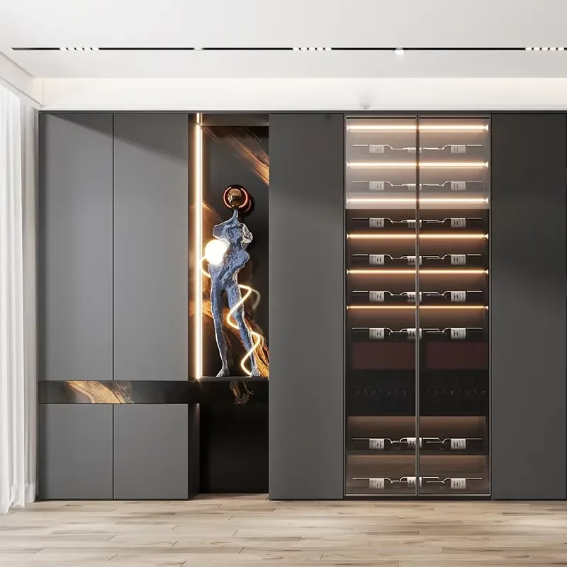 for Supply high-quality wall-mounted built-in custom OEM design different size display wine cabinets