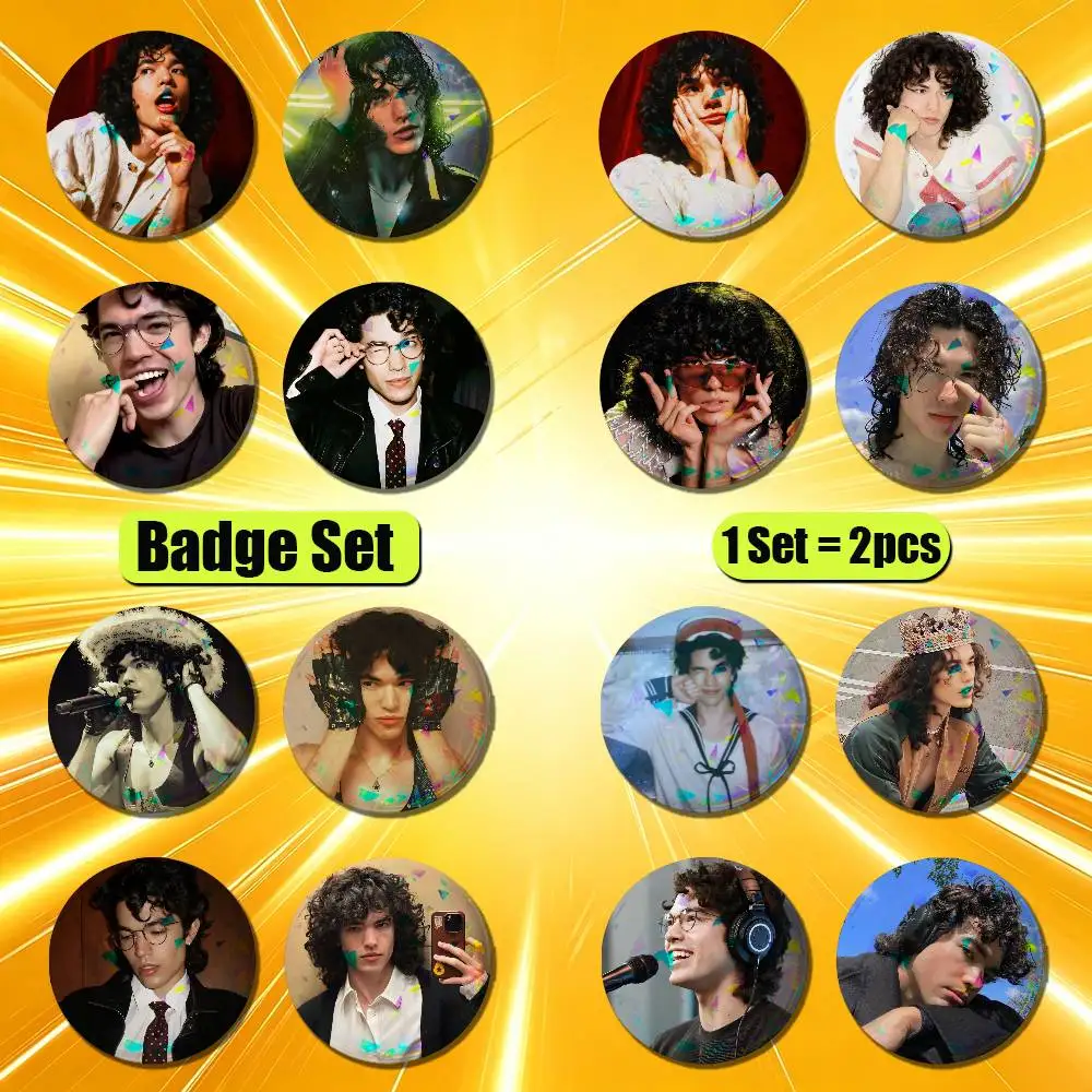 For Conan Gray Wishbone Badge Pin Insignia 2 Pcs Set Round Button Emblem Laser Film Clothes 32mm Custom