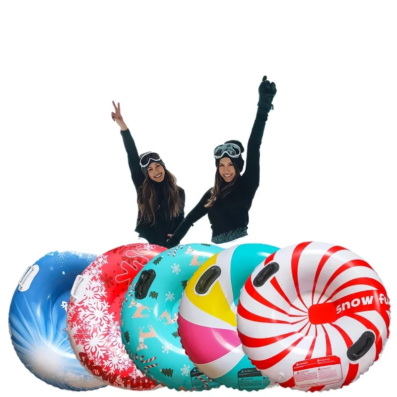 PVC Inflatable Ski Ring For Winter Thickened Cold-resistant Adult-Child Sports Complete Color Outdoor Ski Snowboard Snow Tubes