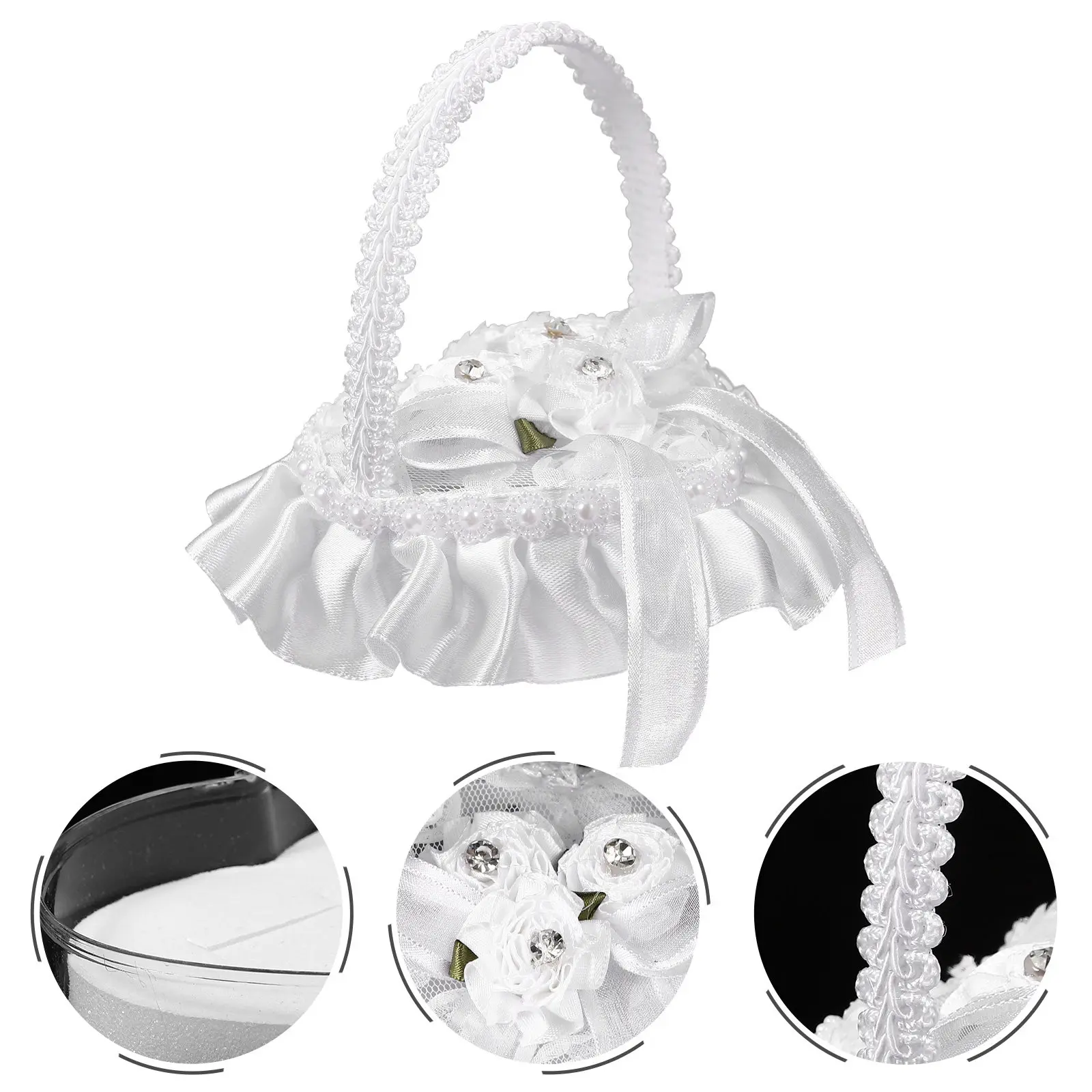 Mini Lace Heart Shape Wedding Ring Pillow Satin Ring Holder for Ceremony Engagement Jewelry Display Wedding Decor