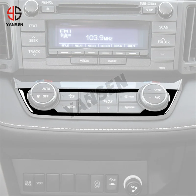 Piano Black Central Control Air Conditioning Switch Trim Sticker For Toyota RAV4 2014 2015 2016 2017 2018 2019