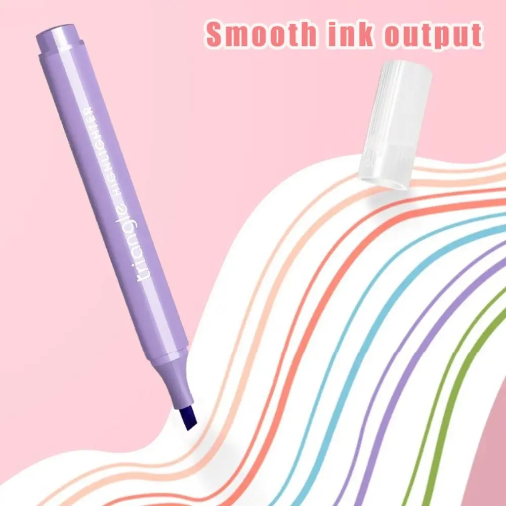 Triangle Penholder Highlighter Pen Painting Graffiti Eye Protection Marker Pen Morandi/Macaron Color Large Capacity
