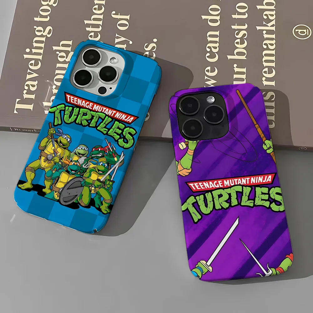 Cartoon T-Teenage Mutant Ninja Turtles Phone Case for IPhone 16 15 14 13 12 11 Pro Max XS XR XSMax 6 7 8 Plus Glossy HD PC Cover