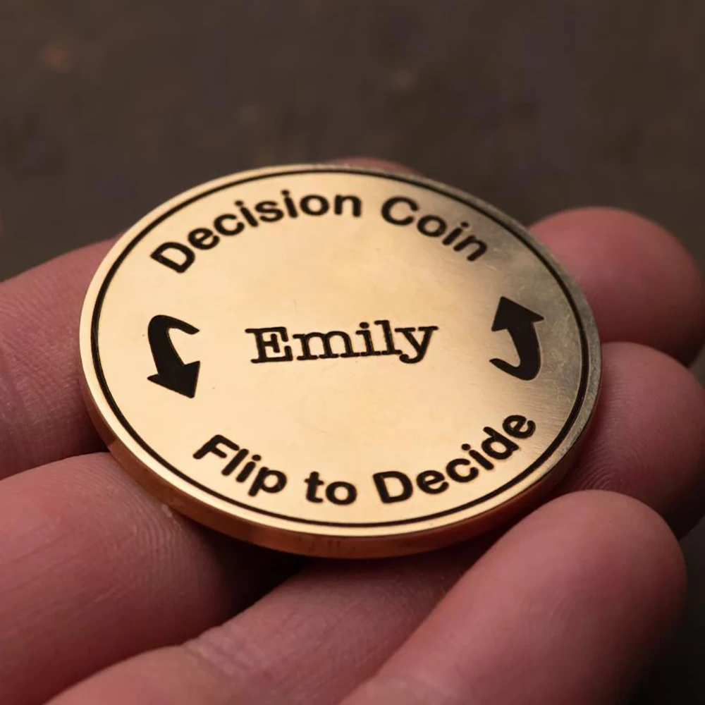 Personalized engraved coins, decision coins, custom engraved with the content you want, flip coins, exquisite gifts