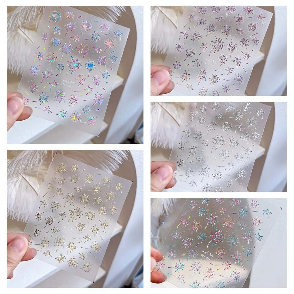 Nagelaccessoires Nieuwjaar Vuurwerk Nagelstickers Holografische Laser Diy Nagel Bedels Laser Vuurwerk Nagelstickers Bloesem