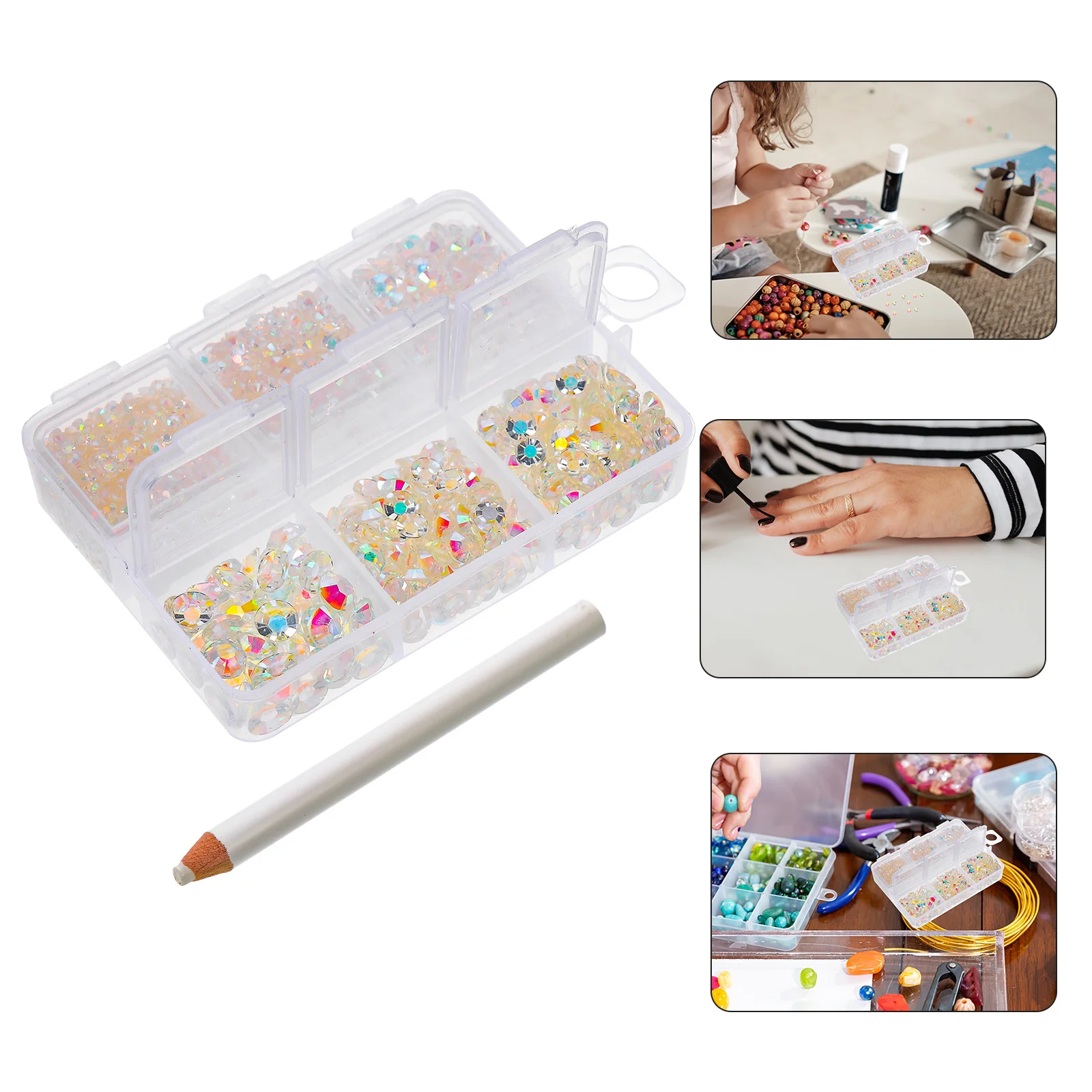 1 Box Resin Flatback Rhinestones Nail Art Decorations DIY Manicure Accessories Small Rhinestones for Crafts Bulk Glitter Charms