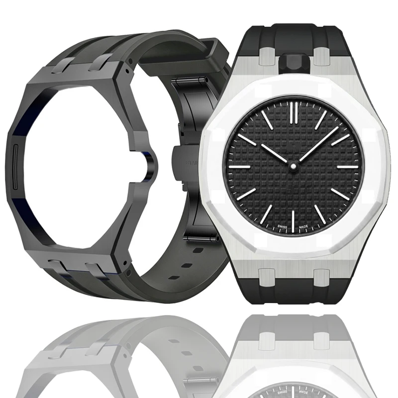 Luxury Modification Kit For Swatch AP Royal POP Pocket Watch Change to Wrist Watch 2-in-1 Metal Case Silicone Strap Accessories