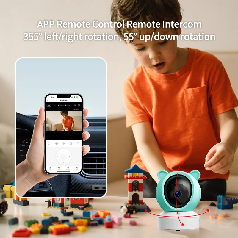 5 "tuya inteligente wifi remoto vídeo vigilância intercom detecção de som app controle vista áudio vídeo monitor do bebê câmera 1080p