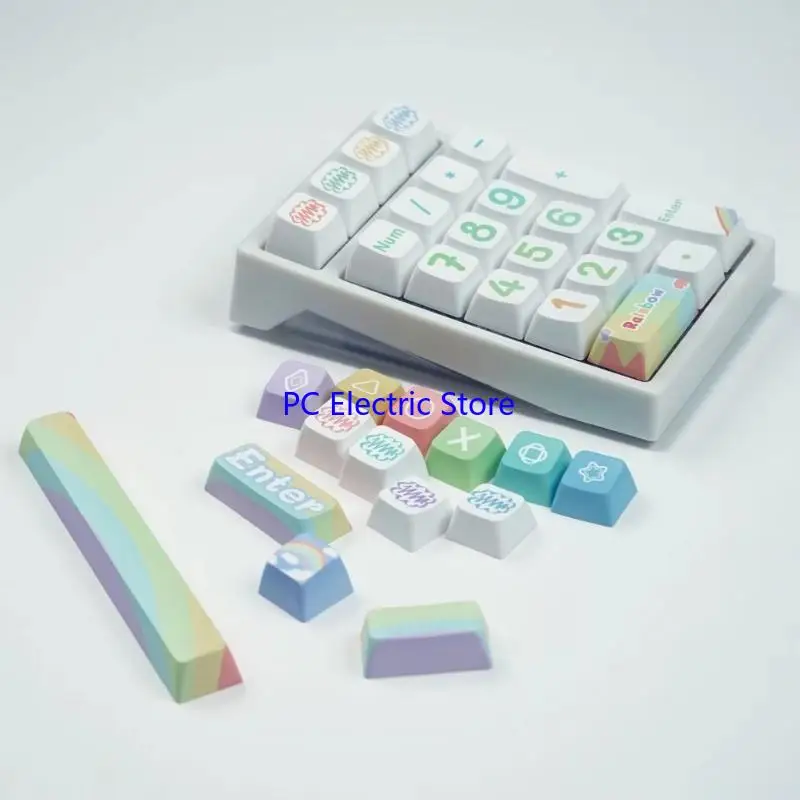 

F19C 125Key Rainbow Keycap Dye Сублимация PBT -клавишные клавиши для механических клавиатур