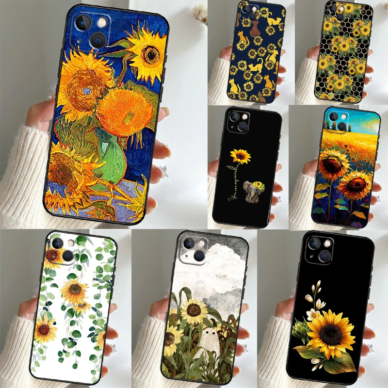 Beautiful Yellow Sunflower Case For OPPO Reno 8T 15F 14F 13F 12F 11F 10 11 12 13 14 Pro OPPO Find X8 X6 X5 X9 Pro Cover