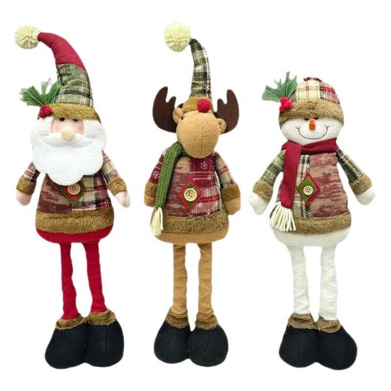 

3PCS Christmas Supplies Christmas Doll Santa Claus Snowman Elk Christmas Atmosphere Decorations