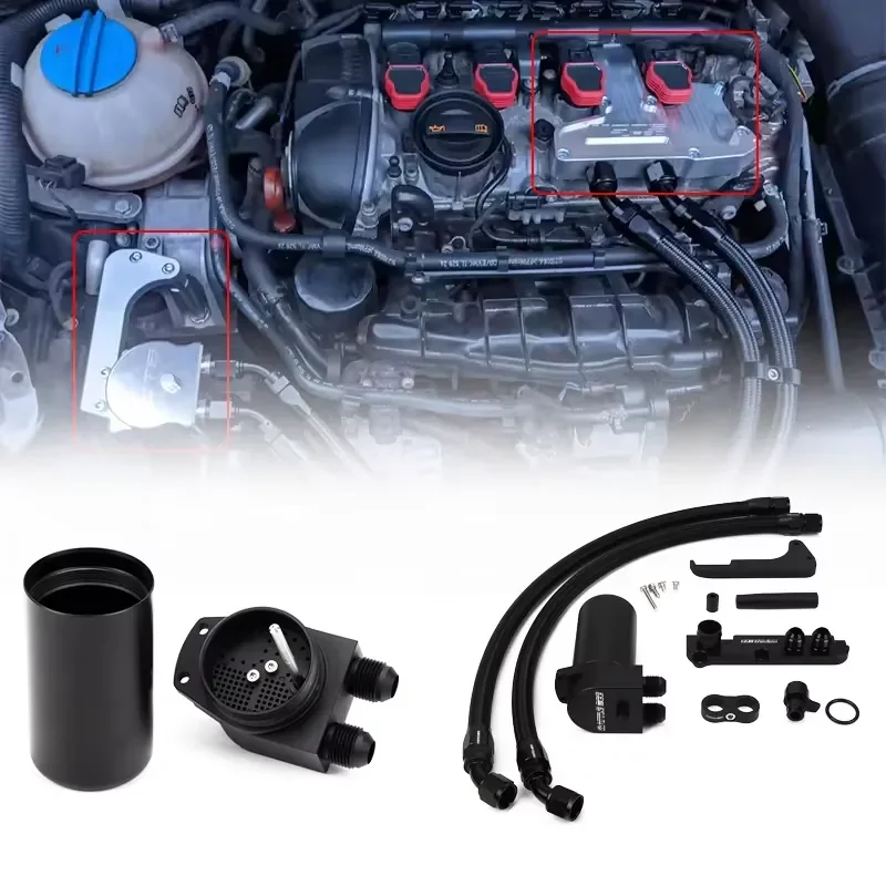 Hot Sale 1Set New Oil Catch Can for V*AG EA113 2.0T Aluminum 6061-T6 Material High-quality Retrofit Oil Catch BATTLEBEE