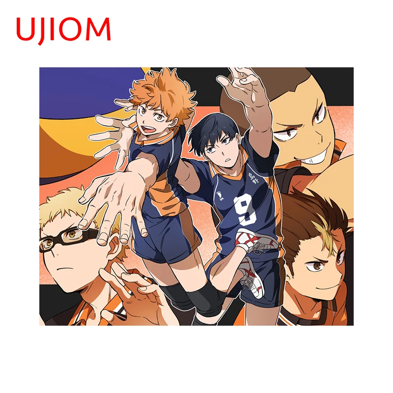 UJIOM 13cm X 10cm Hinata Shoyo Kageyama Anime Wall Sticker Popular Volleyball Steam Wallpapers Decals Amusing Game Room Murals