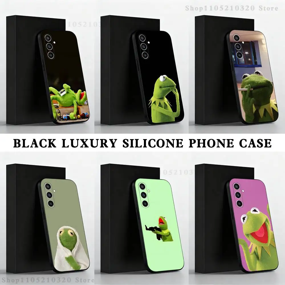 

K-Kermit Enough said Phone Case For Samsung S 25,24,23,22,30,21,10,9,Ultra,Plus,Lite,FE,4,5 G Black Soft Case