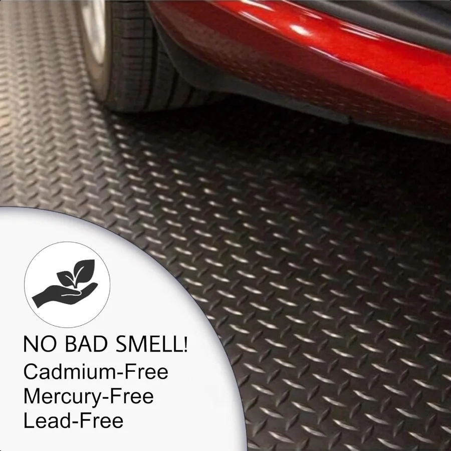 4x6 أقدام قسط المرآب الكلمة حصيرة الصلبة 2.8 مللي متر سميكة الأسود التجارية الصف الثقيلة وقوف السيارات حصيرة لسيارة الغولف أرضية المرآب #5