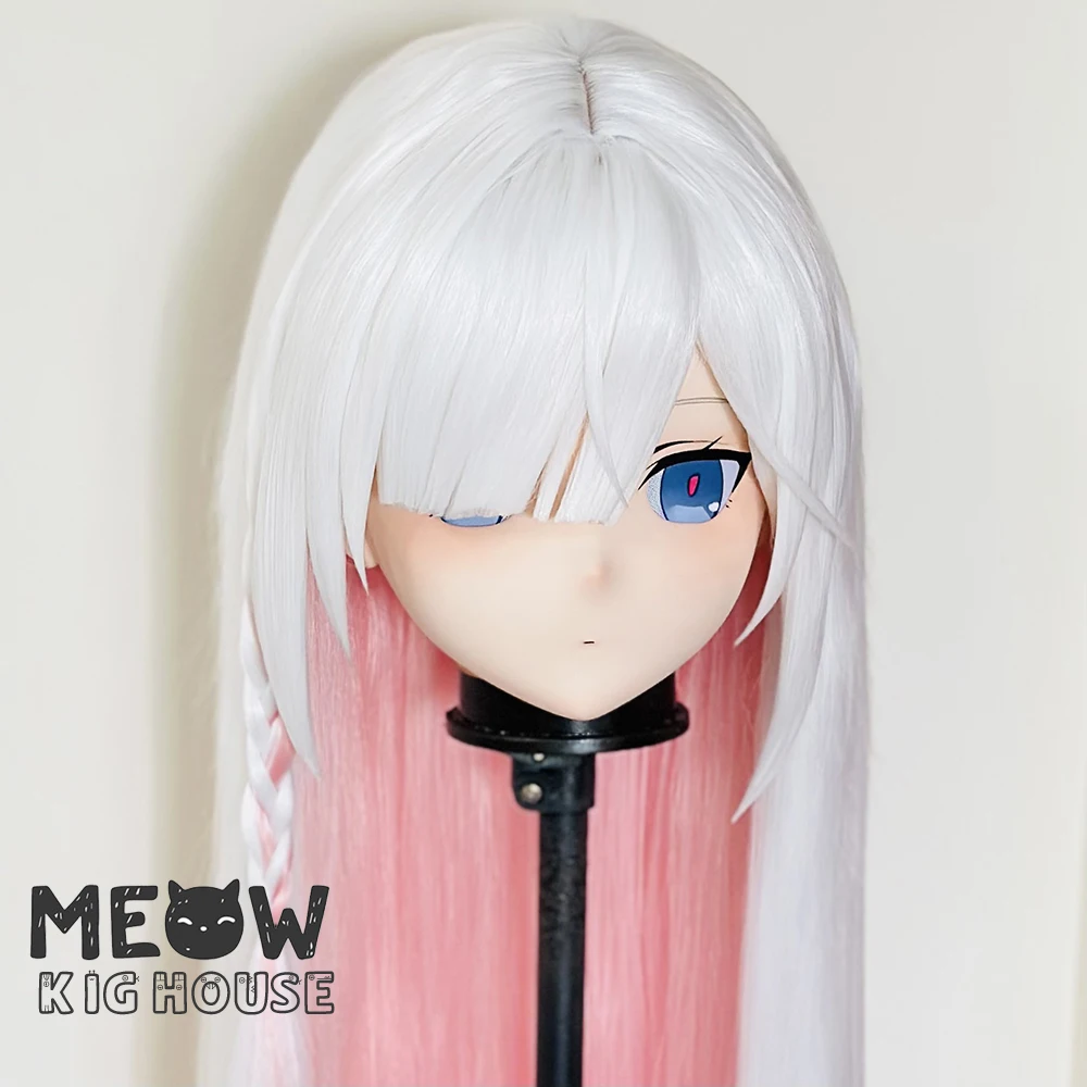 (STK015) Stock Resin Material Full Head Lockable Crossdress Male to Female Japanese Cartoon Anime Game Character Kigurumi Mask