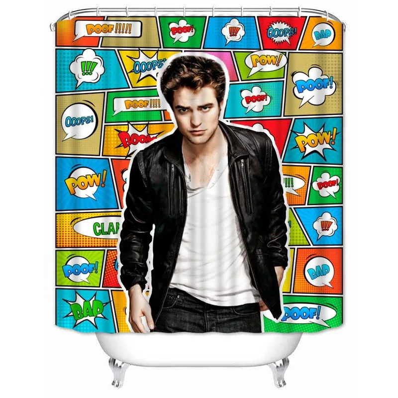 Musife Robert Pattinson Shower Curtains Bathroom Curtain With Hooks Decor Waterproof Bath 180*180cm Creative Shower Curtain