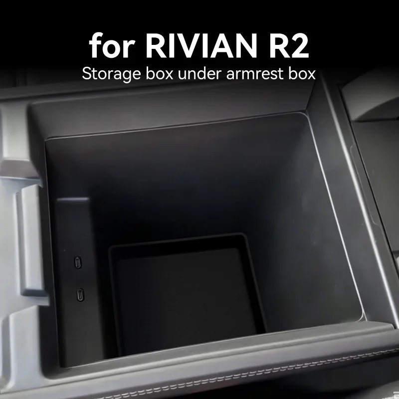 Center Console Organizer For Rivian R2 2026 Silicone Armrest Storage Box Wireless Charging Non-Slip Pad Car Interior Accessories
