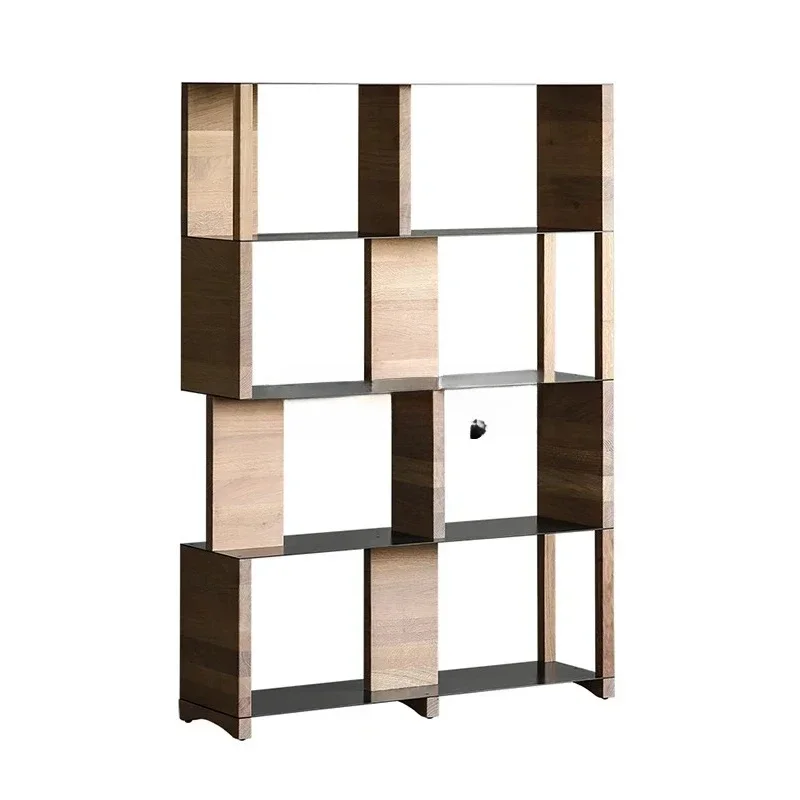 TTNordic, Oak Wrought Iron, Light Retro Wabi-sabi Industrial Style, Bookshelf Display Rack