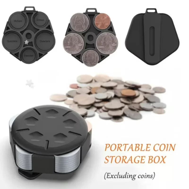 Portable Coin Storage Box Multi-size Fixable Coin Round Storage Box Outdoor Porous Small Coin Storage Tool Box