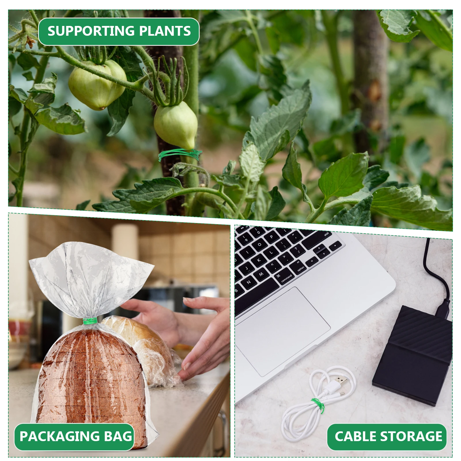 

2 Rolls Plant Tie Straps Durable Vine Support Bands for Trees Climbing Plants Gardening Ties with Cutter Vine Tie Strap