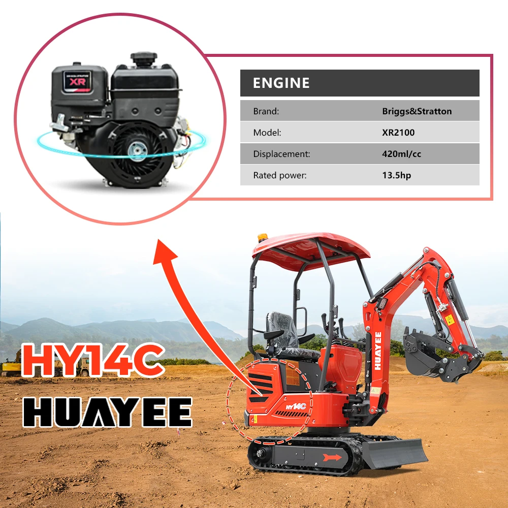 Pagamento completo, non un deposito Mini Escavatore: un escavatore cingolato compatto da 1,4 tonnellate, adatto per lavori di costruzione e paesaggistica