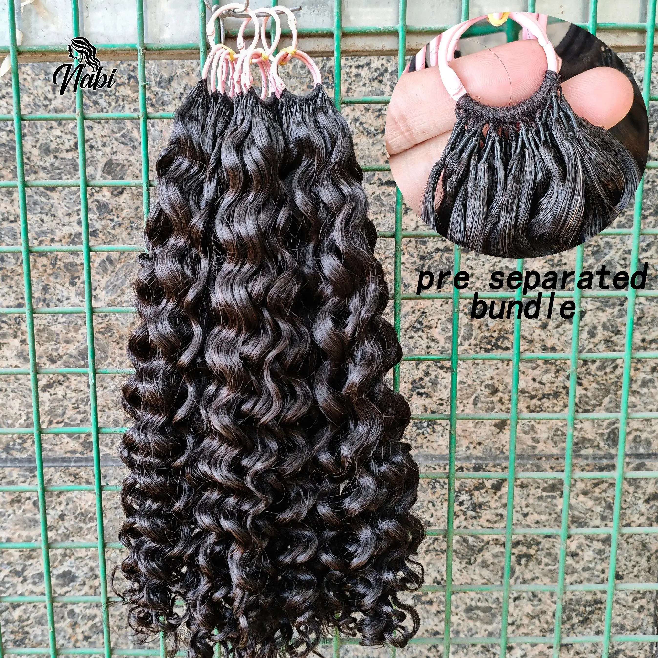 NABI حزمة شعر بشري كروشيه 100% منفصلة مسبقًا 120 خصلة/قطعة تجديل 14-18 بوصة شعر بشري مجعد مموج مائي للنساء