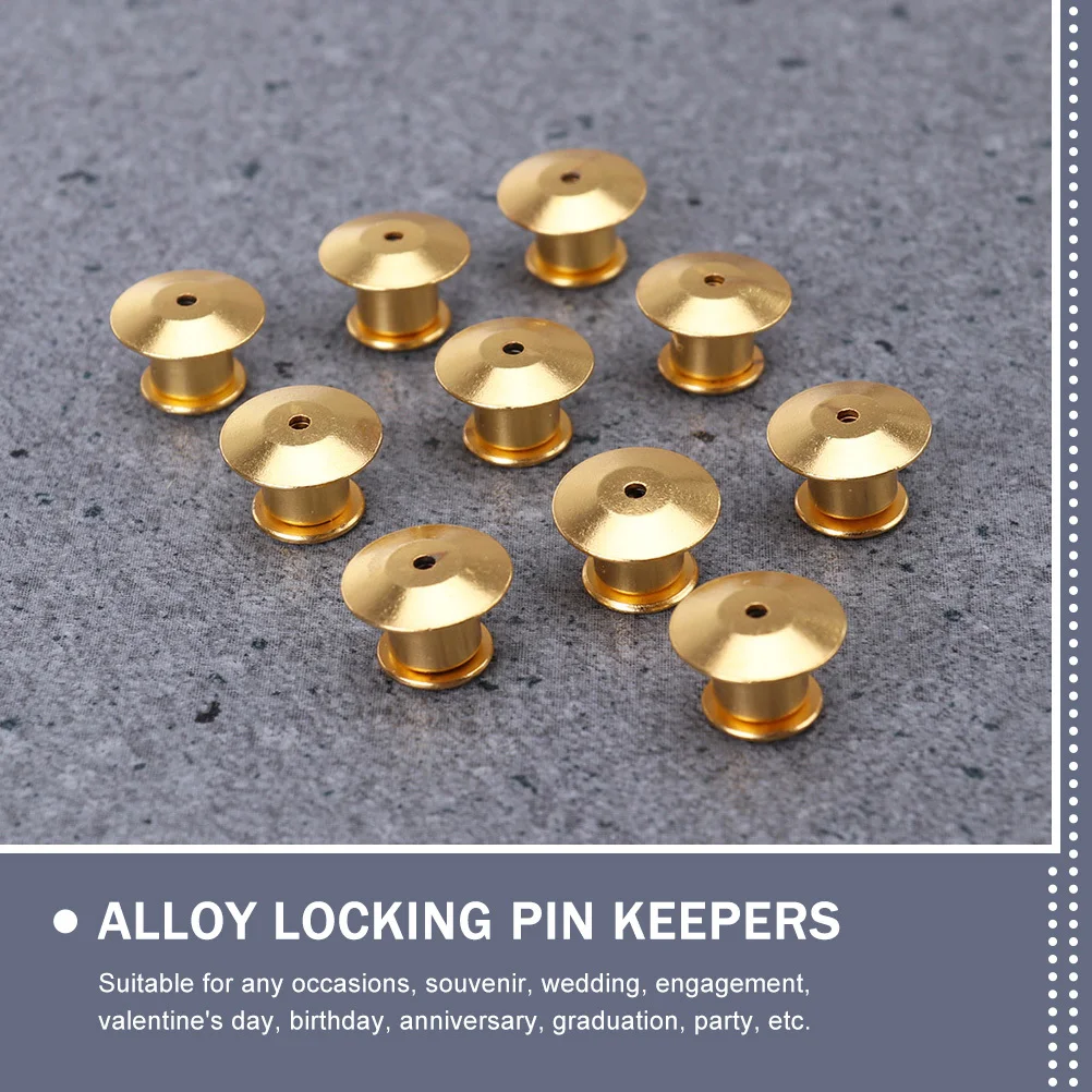15pcs Alloy Keepers Locking Clasp For Brooches Lightweight Durable Replacement Pin Backs Multi-Function Pin Tack Diy Jewelry