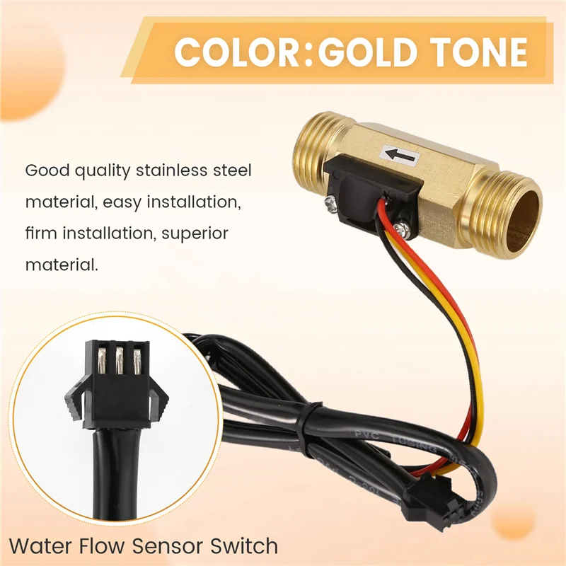 ABGE-1/2PT Water Flow Sensor Switch Control Meter Flowmeter 1.5-30L/Min