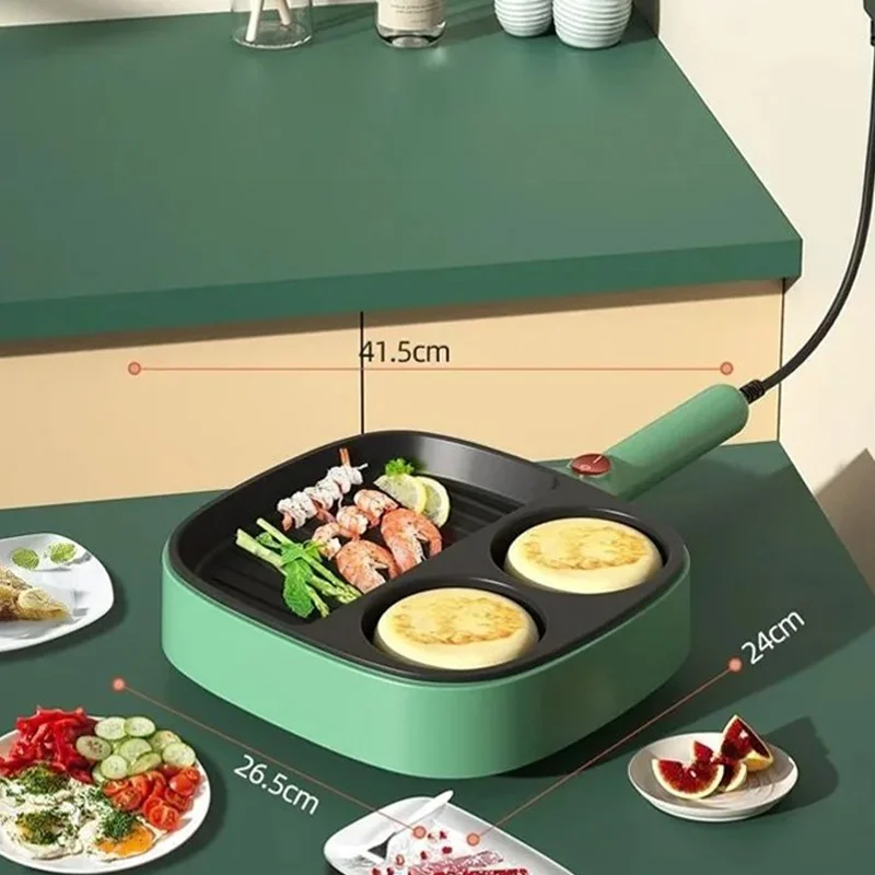 Electric Fryer Breakfast Machine Steak Egg Pan Non-stick Pan Holes Cooking Egg Ham Pans Pancak Maker